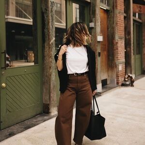 ISO Everlane Brown Barrel Jeans